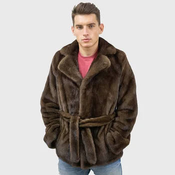 Yüksek kaliteli palto ceket adam doğal sıcak kürk ceket moda
