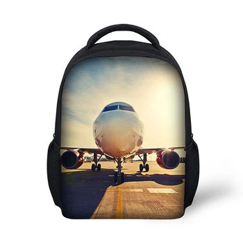 Çocuk 3D Okul çantası Çocuk Okul Çantası prenses okul çantası Çevre Dostu kumaş sırt çantası uçak baskılar çanta