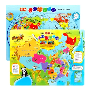 Çocuk ahşap yaratıcı eğitici oyuncaklar ahşap bulmaca Dünya haritası Çin haritası ahşap bulmaca erken eğitim çocuk oyuncakları M25