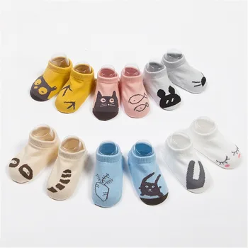 Çocuk Bebek ÇORAP Erkek Kız Pamuk Bebek Çorap Anti Kayma Karikatür Hayvan asimetrik Sevimli Çorap Bebek 0-24 Ay SK118