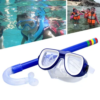 Çocuklar Şnorkel Seti Kuru Üst Şnorkel Maskesi Anti-Kaçak Çocuk Anti-sis Şnorkel Dişli Ücretsiz Solunum Yüzme Dalış Tüplü Gözlük