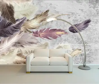 Özel 3D fotoğraf duvar kağıdı duvar çimento doku tüy yatak odası oturma odası kanepe arka plan duvar resmi