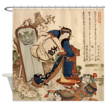 Özel Benzersiz Hokusai Güçlü Oi Dökme Sake Duş Perdesi