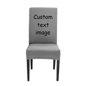 Özel görüntü metin Kumaş sandalye kılıfı Yemek Odası Sandalyeleri için Yüksek Geri oturma odası sandalye kılıfı Sandalyeler için Mutfak için