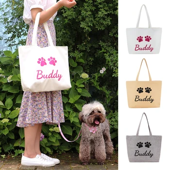Özel Köpek Çanta Kedi Çanta Kişiselleştirilmiş Pet tek omuz çantaları Açık Seyahat İçin Taşınabilir Köpek aperatif şişe çantaları Kazınmış İsim