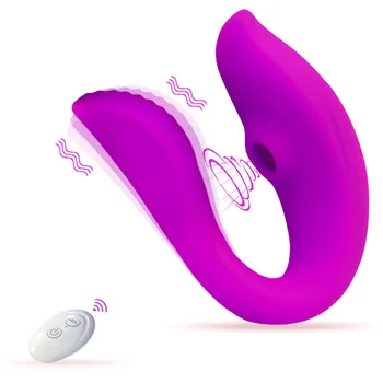 Şarj edilebilir Klitoral Emme ve G-Spot Vibratör Çiftler Eğlenceli Vibratör Uzaktan Kumanda Klitoris G Noktası Stimülatörü Yetişkin Seks Oyuncak