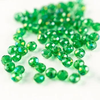 Şeffaf koyu yeşil Renkli cam kristal boncuklar 6 * 8mm 30 adet Avusturyalı kesim kristal cam boncuk çeşitli takı üretimi
