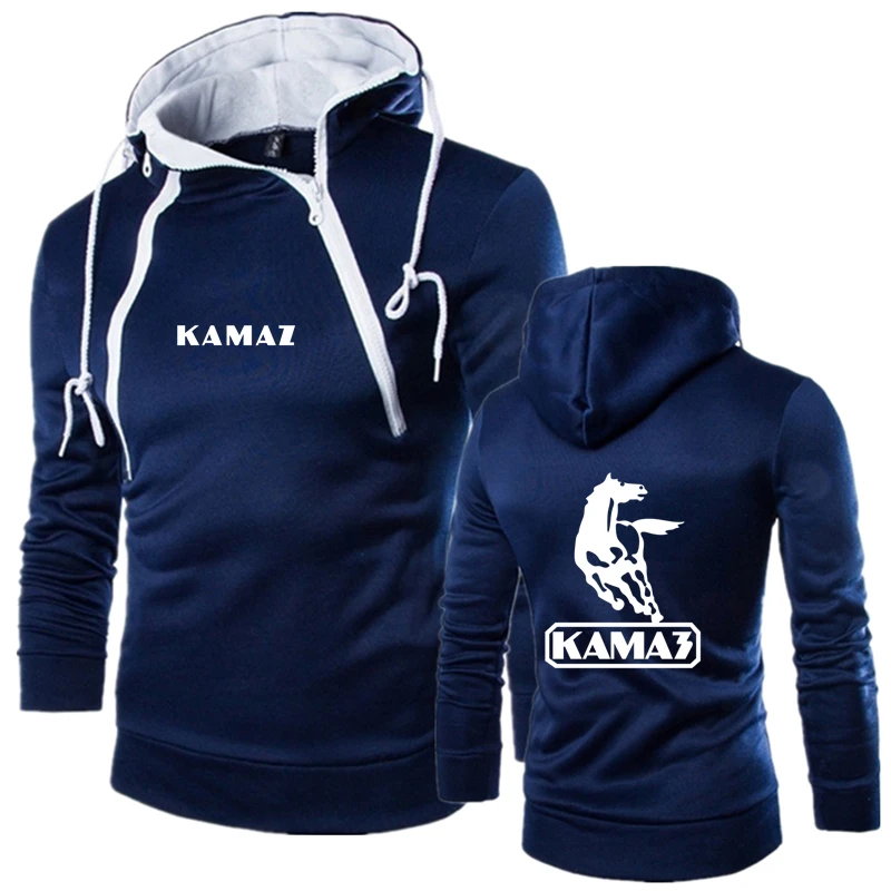 2022 Yeni KAMAZ Logo Baskı Özelleştirilebilir Eklenmiş Pamuk Sıcak Erkek svetşört Ceket Rahat Hip Hop Yüksek Kaliteli Erkek Spor Görüntü 4