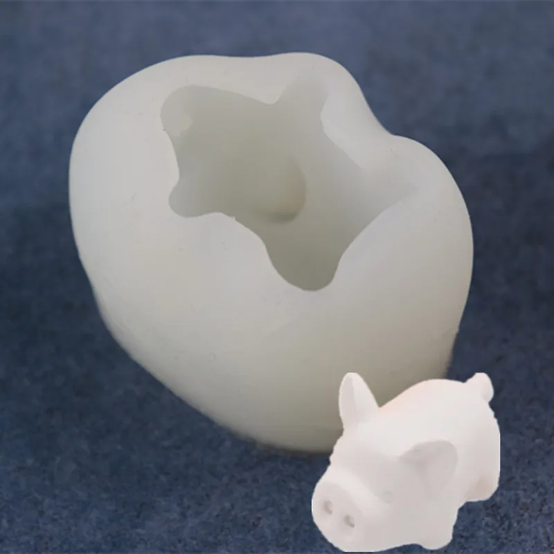 3D Sevimli Piggy Fondan silikon kalıp Çikolata Kalıp DIY Mus Kek Pişirme Dekorasyon Kalıp Görüntü 2