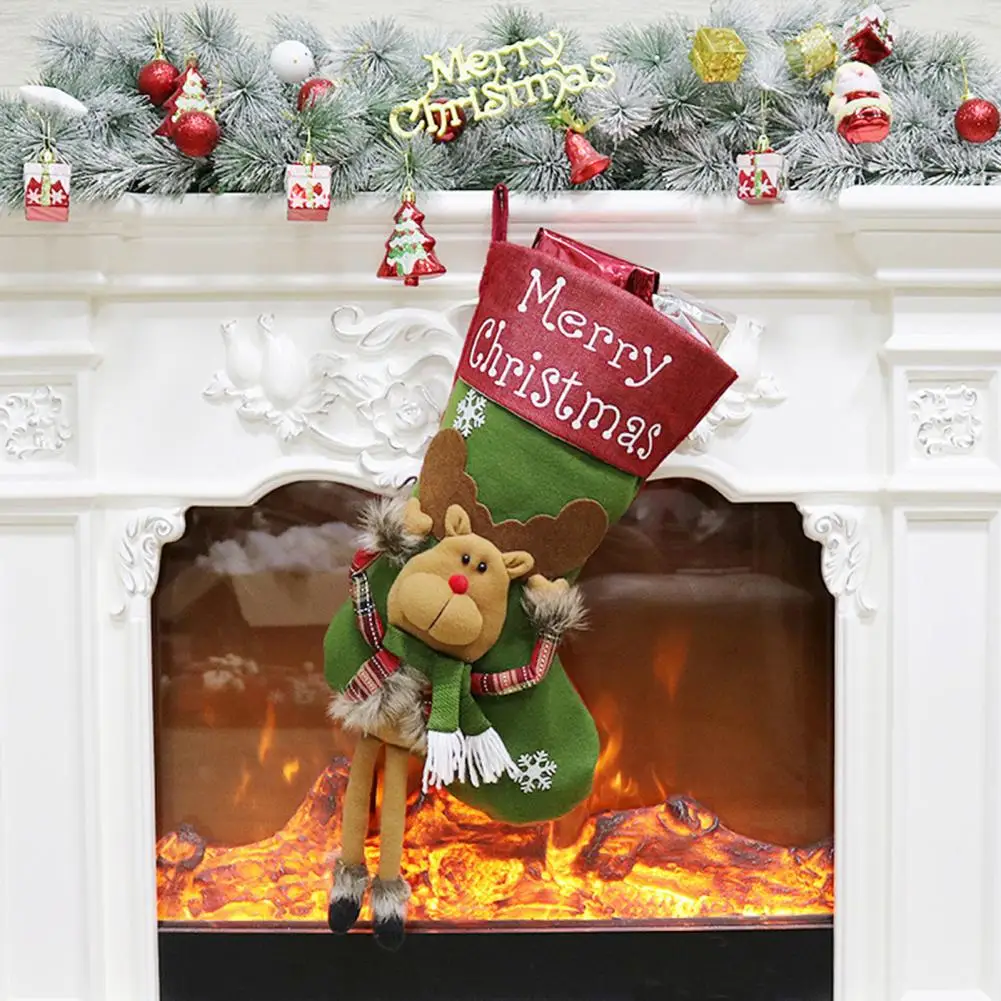 Asılı Süsleme Taşınabilir Noel Çorap Hediye Çantası Merry Christmas Kolye Dekor Görüntü 0