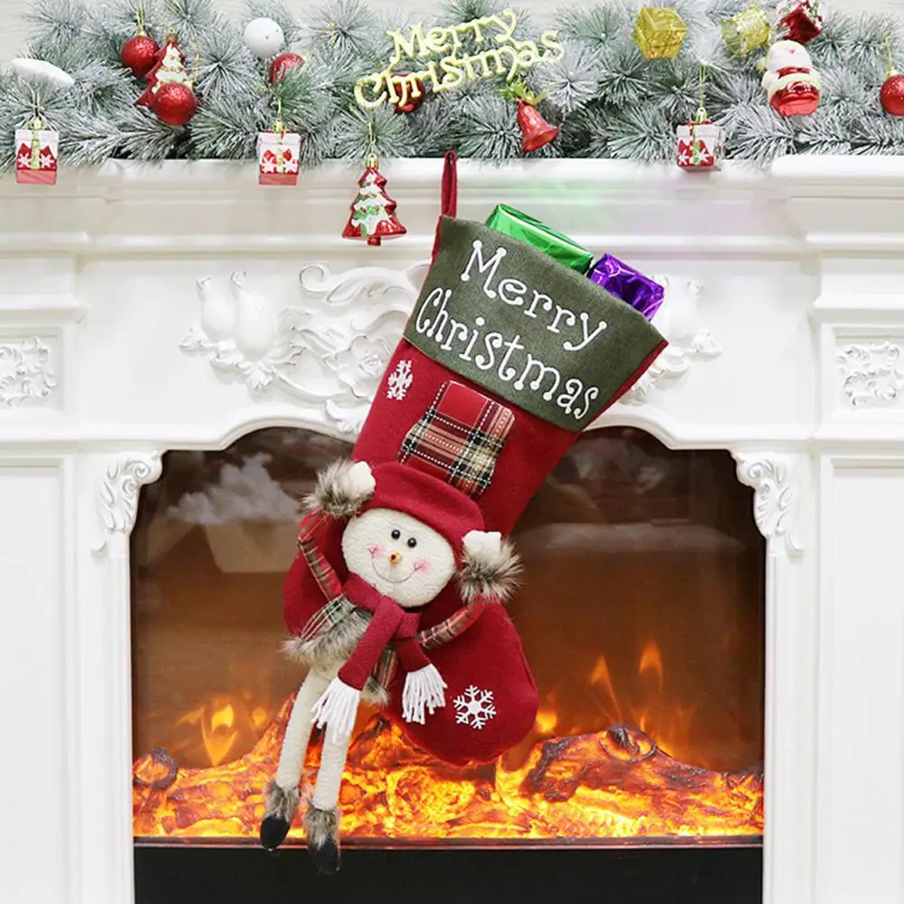 Asılı Süsleme Taşınabilir Noel Çorap Hediye Çantası Merry Christmas Kolye Dekor Görüntü 1