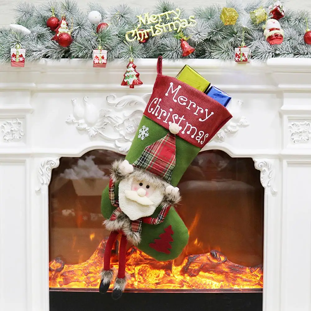 Asılı Süsleme Taşınabilir Noel Çorap Hediye Çantası Merry Christmas Kolye Dekor Görüntü 2