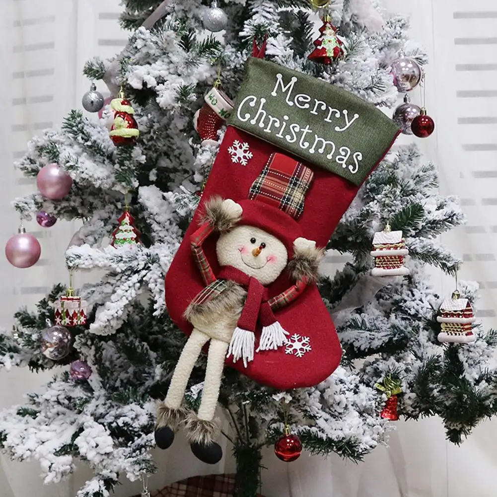 Asılı Süsleme Taşınabilir Noel Çorap Hediye Çantası Merry Christmas Kolye Dekor Görüntü 4