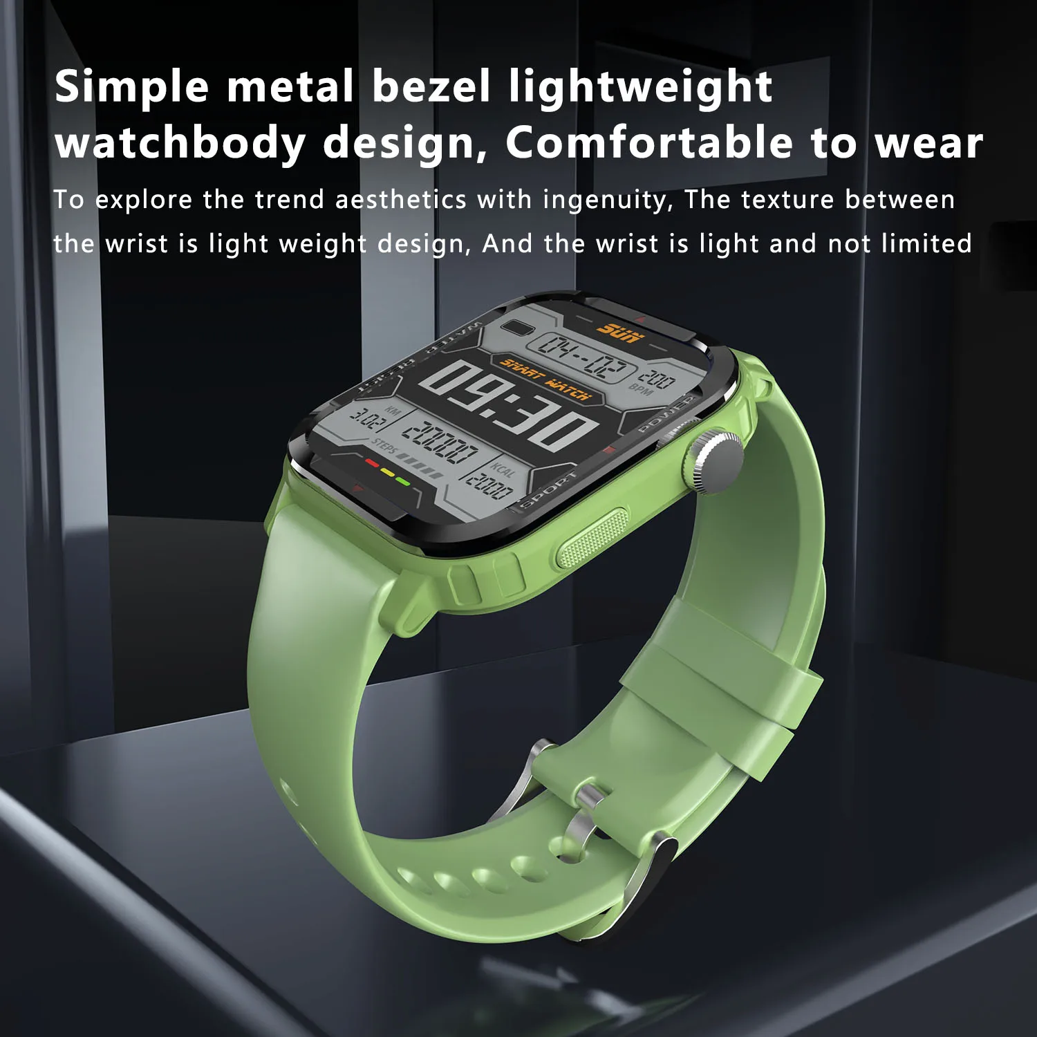 Açık Smartwatch 1.85 inç Tam Dokunmatik Ekran Ses aAssistant Bluetooth Çağrı 123 Spor Modu nabız monitörü akıllı saat Görüntü 2