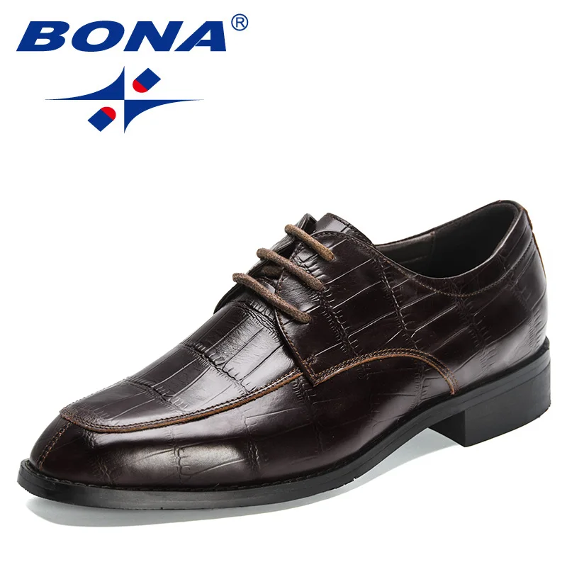 BONA 2023 Yeni Tasarımcılar Orijinal deri ayakkabı Erkekler Moda Şık sosyal ayakkabı Adam İş Lüks Marka Elbise Ayakkabı Mansculino Görüntü 3