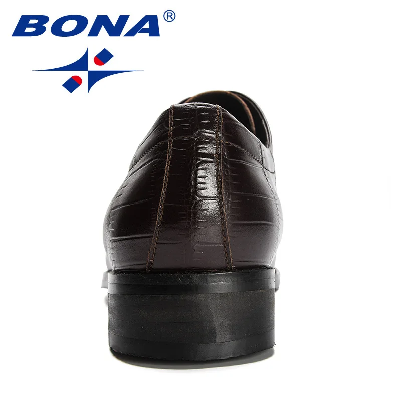 BONA 2023 Yeni Tasarımcılar Orijinal deri ayakkabı Erkekler Moda Şık sosyal ayakkabı Adam İş Lüks Marka Elbise Ayakkabı Mansculino Görüntü 4