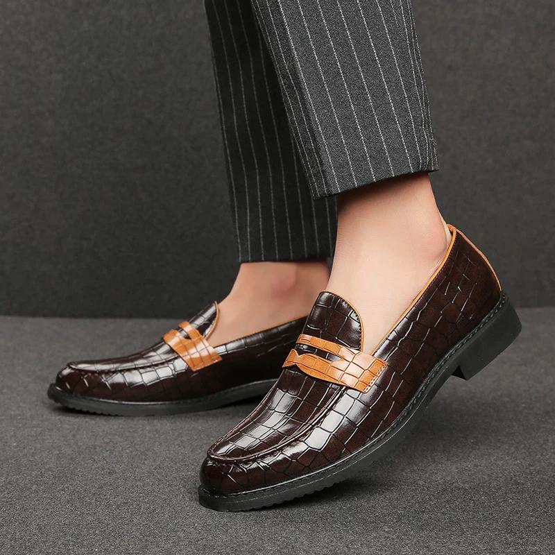 Erkekler Yüksek Kaliteli Elbise Ayakkabı Beyler İngiliz tarzı Parti Deri Düğün Ayakkabı Erkekler Flats Deri Oxfords Resmi Ayakkabı Büyük Boy Görüntü 0