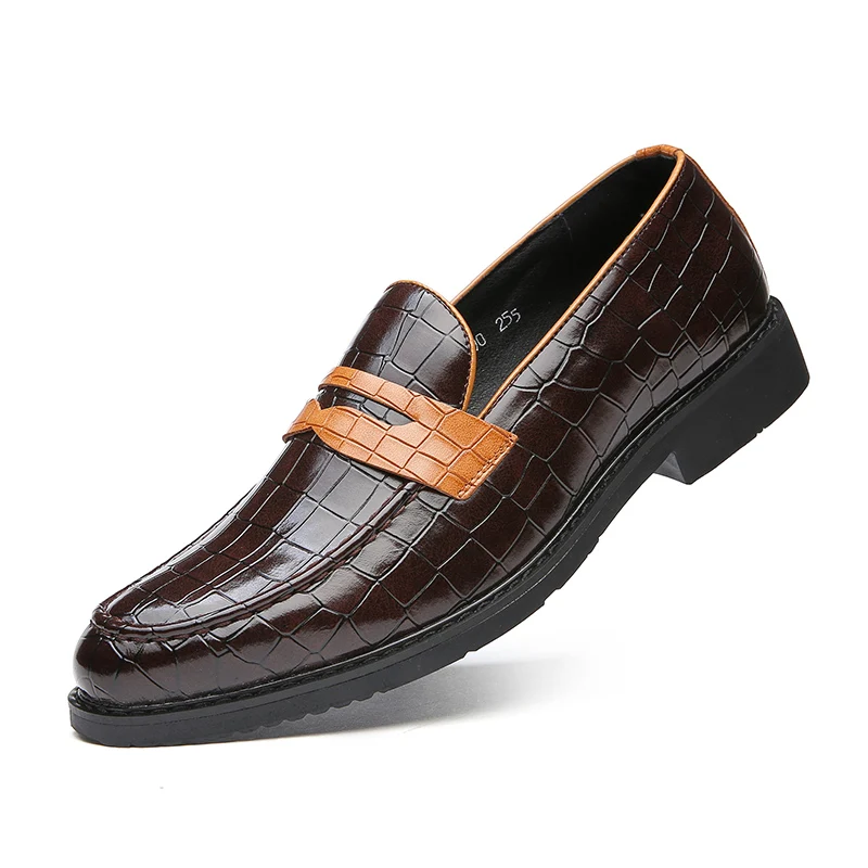 Erkekler Yüksek Kaliteli Elbise Ayakkabı Beyler İngiliz tarzı Parti Deri Düğün Ayakkabı Erkekler Flats Deri Oxfords Resmi Ayakkabı Büyük Boy Görüntü 4