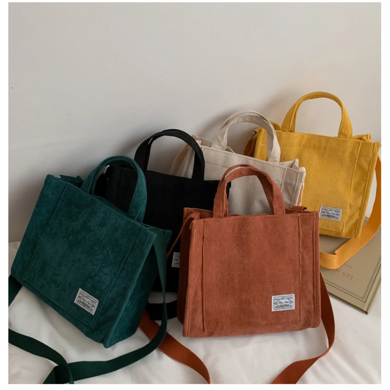 Kadınlar için çanta 2021 Kadife omuzdan askili çanta tekrar kullanılabilir alışveriş poşetleri Casual Tote Bayan Çanta Çapraz Vücut postacı çantası Görüntü 0