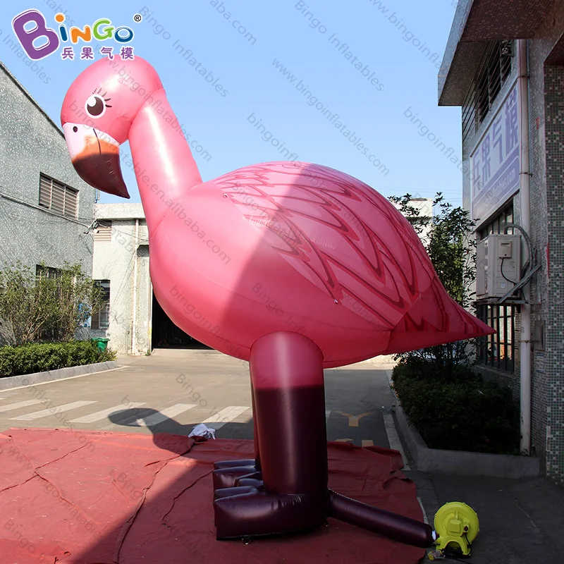 Kişiselleştirilmiş 13 feet yükseklik dev şişme flamingo / 4 m boyunda flamingo şişme / pembe flamingo şişme oyuncaklar Görüntü 1
