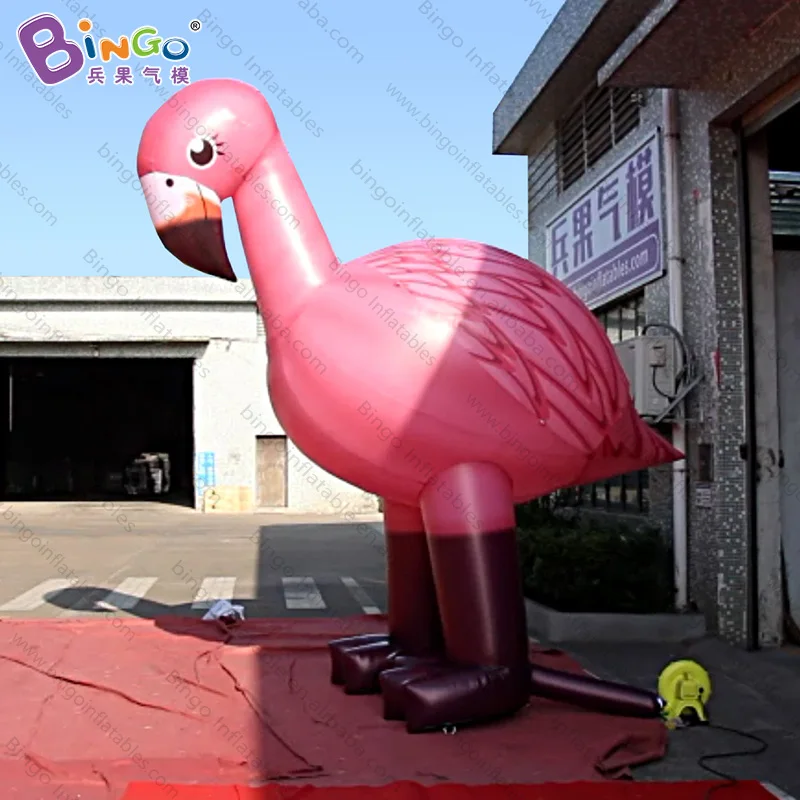 Kişiselleştirilmiş 13 feet yükseklik dev şişme flamingo / 4 m boyunda flamingo şişme / pembe flamingo şişme oyuncaklar Görüntü 2