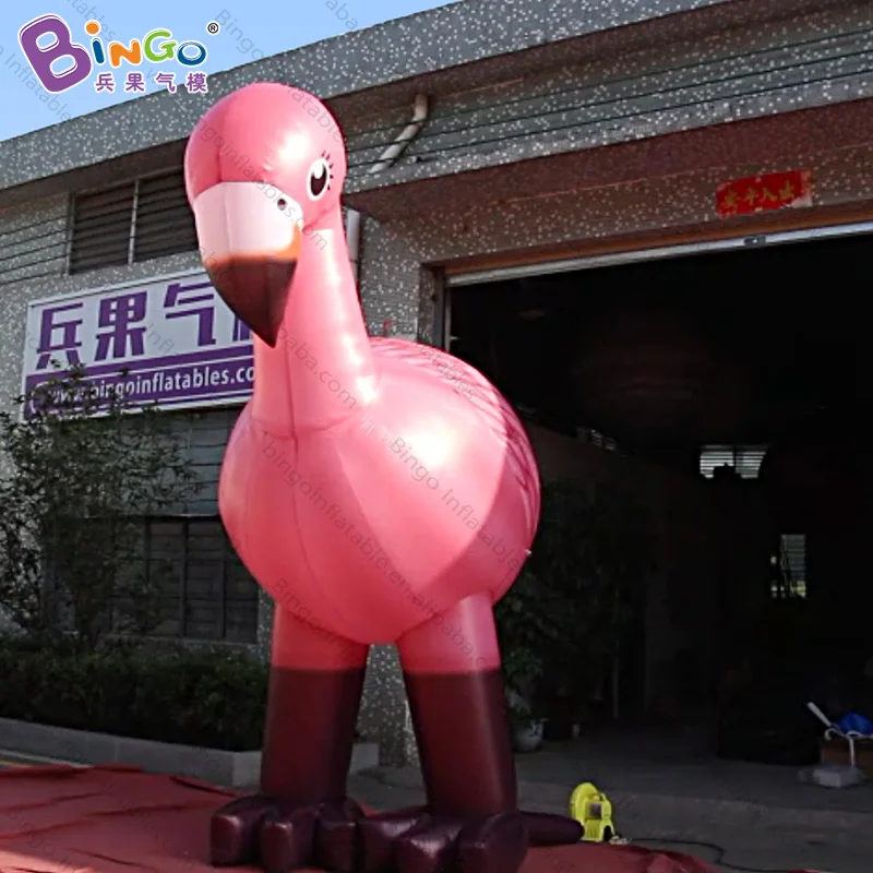 Kişiselleştirilmiş 13 feet yükseklik dev şişme flamingo / 4 m boyunda flamingo şişme / pembe flamingo şişme oyuncaklar Görüntü 3
