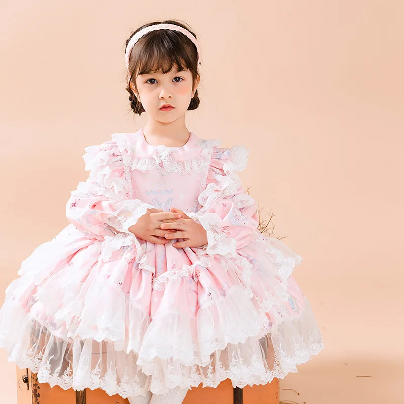 Kız Elbise İspanya Prenses Bahar gelinlik Çocuklar Kızlar için Elbiseler doğum günü partisi elbisesi Lolita Vestido çocuk giyim Görüntü 2