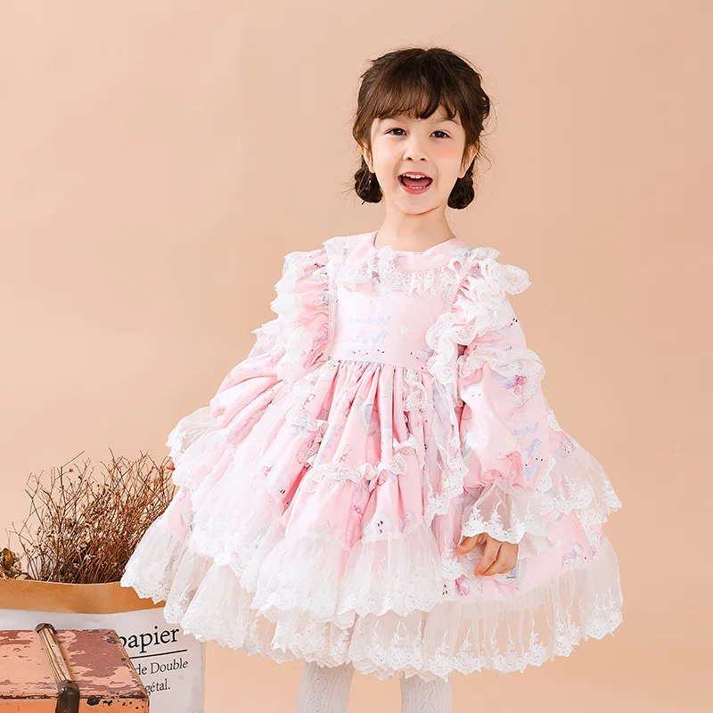 Kız Elbise İspanya Prenses Bahar gelinlik Çocuklar Kızlar için Elbiseler doğum günü partisi elbisesi Lolita Vestido çocuk giyim Görüntü 3
