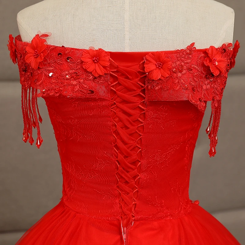 Moda Kırmızı Quinceanera elbise 2019 Yeni Aplikler Boncuk Payetli balo elbisesi Kolsuz Lace Up Balo Resmi Tül Robe De Soiree Görüntü 3