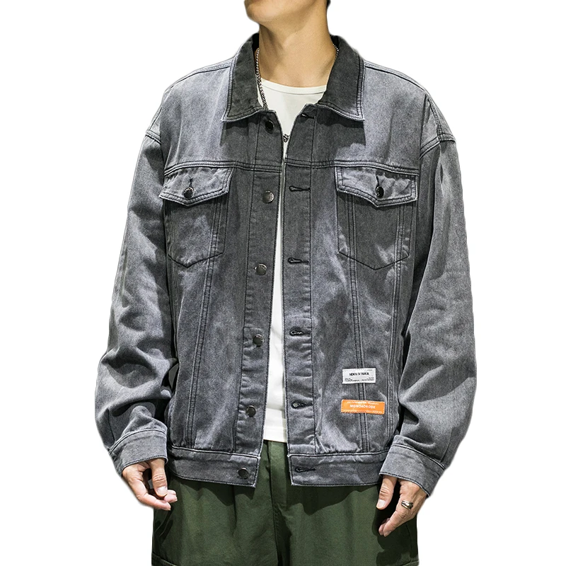 Moda Sokak erkek Retro Denim Ceket Kore Hip-Hop Moda Ceket Popüler Yakışıklı Erkekler M-5XL Bombacı Ceket Görüntü 4