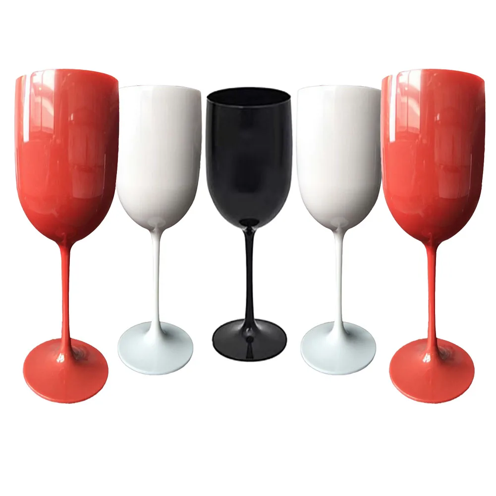 Mutfak Malzemeleri Bardak Plastik Kadeh Takımı şarap bardağı 401-500ML Plastik Kadeh Ev Bar Malzemeleri Parti Ev Ziyafet Bardak 3 Renk Görüntü 4