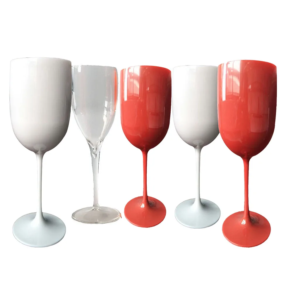 Mutfak Malzemeleri Bardak Plastik Kadeh Takımı şarap bardağı 401-500ML Plastik Kadeh Ev Bar Malzemeleri Parti Ev Ziyafet Bardak 3 Renk Görüntü 5
