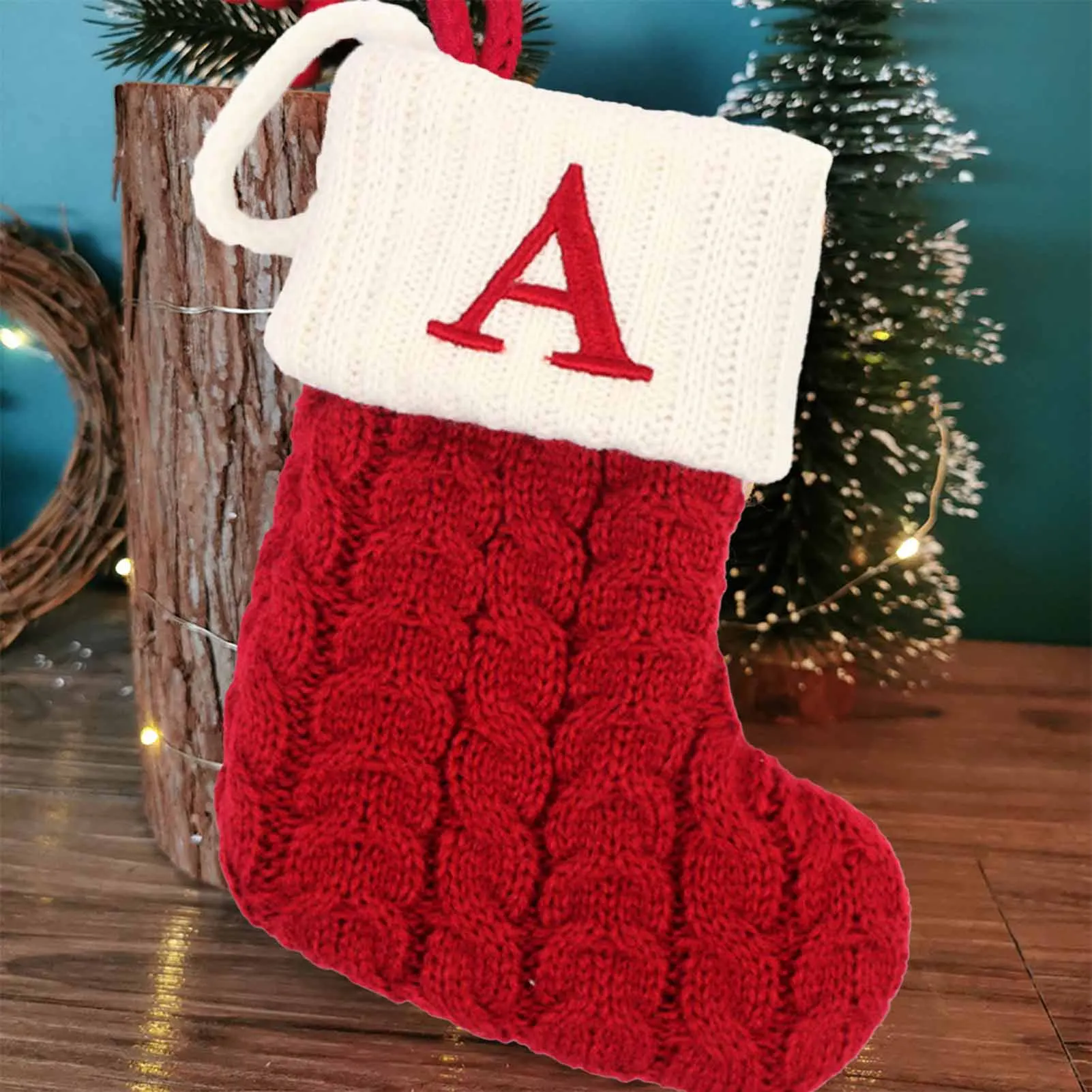Noel Süsleri Örme Noel Çorap Asılı Klasik Noel Renkli Baskılı Çorap çocuk Yeni Yıl hediye keseleri VC Görüntü 5
