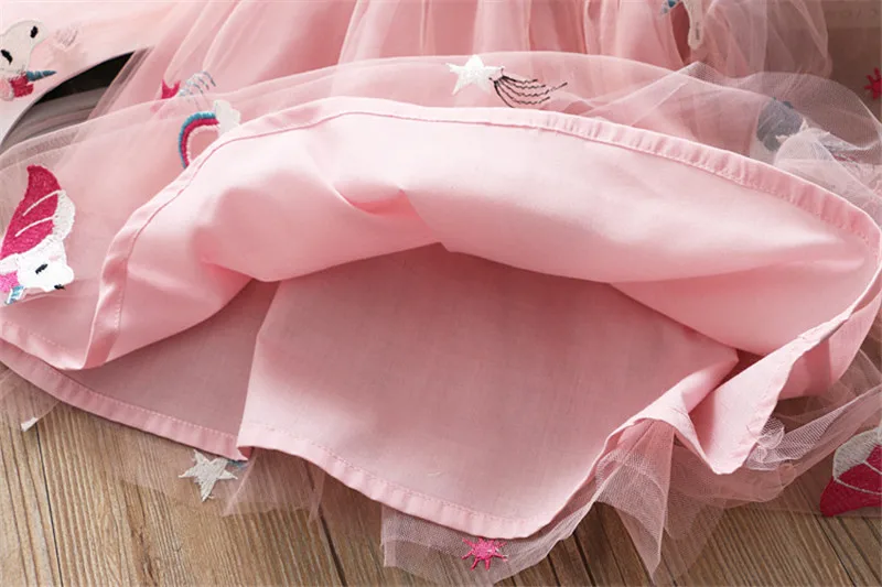 Noel Çocuklar Unicorn Elbise Kızlar için Şifon Gökkuşağı Elbise Sevimli Küçük Bebek Doğum Günü Partisi Bahar Prenses Tutu Elbiseler Görüntü 3