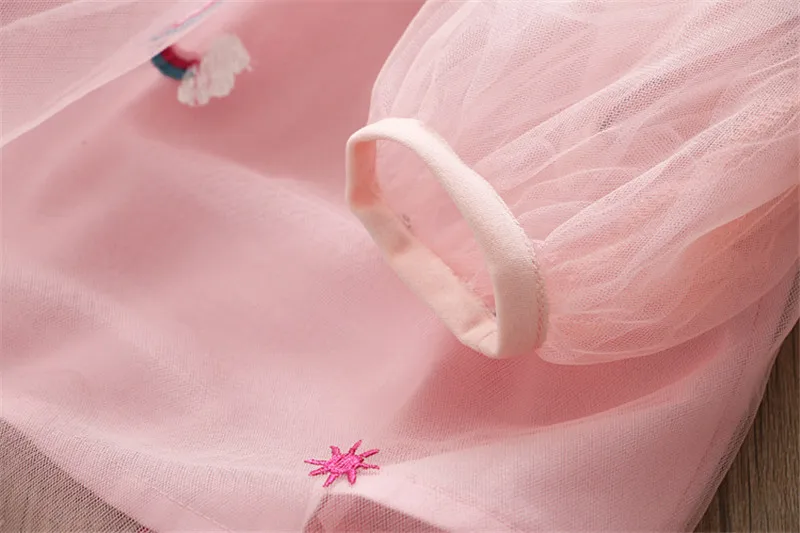Noel Çocuklar Unicorn Elbise Kızlar için Şifon Gökkuşağı Elbise Sevimli Küçük Bebek Doğum Günü Partisi Bahar Prenses Tutu Elbiseler Görüntü 4