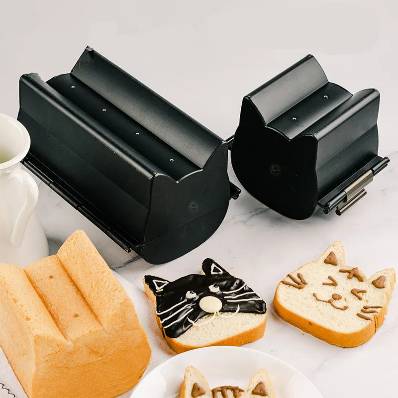 Sevimli Yavru Tarzı Tost Loaf Formu Kedi Yapışmaz Şeker Kedi Kafa Loaf Formu Ekmek Tatlı Kek Mus Baykuşlar pişirme Görüntü 0
