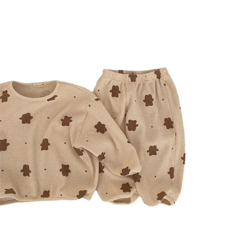 Sonbahar Bebek Bebek Karikatür giyim setleri Toddler Erkek Kız Uzun Kollu Kazak + Pantolon 2 adet Takım Elbise Çocuklar Sevimli Ayı Giysi Set Görüntü 5