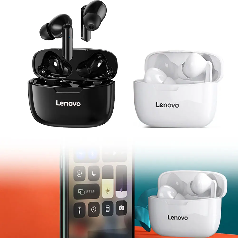XT90 Lenovo TWS Bluetooth Kulaklık XT90 Kablosuz Spor Kulaklık Su Geçirmez Kulaklık Gürültü Azaltma Bas Dokunmatik Kontrol Görüntü 0