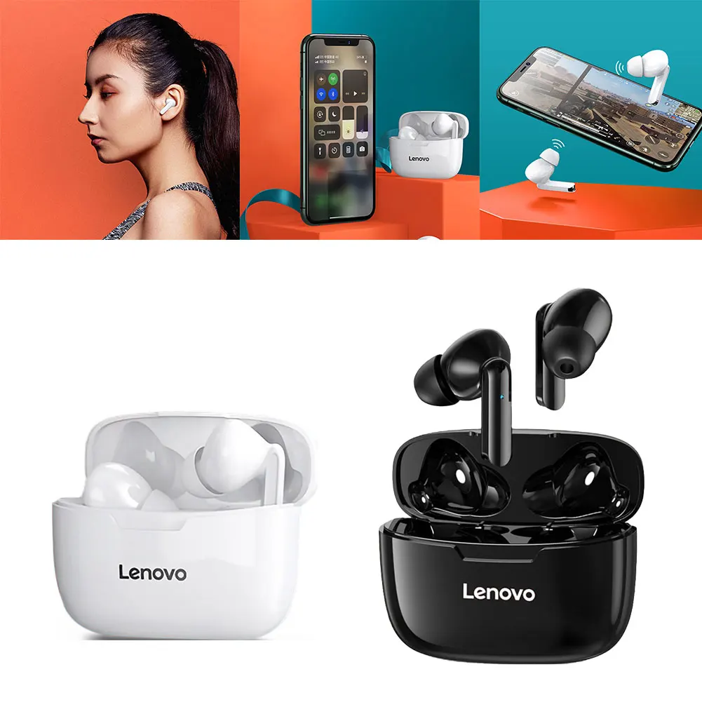 XT90 Lenovo TWS Bluetooth Kulaklık XT90 Kablosuz Spor Kulaklık Su Geçirmez Kulaklık Gürültü Azaltma Bas Dokunmatik Kontrol Görüntü 4