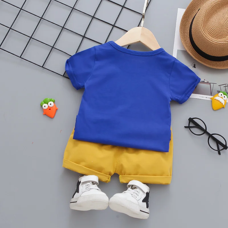 Yeni Yaz Moda Bebek Giysileri Çocuk Erkek Kız T Shirt Şort 2 adet / takım Çocuklar Bebek Giyim Toddler Karikatür Spor Görüntü 1