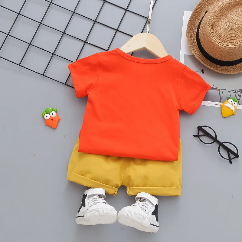 Yeni Yaz Moda Bebek Giysileri Çocuk Erkek Kız T Shirt Şort 2 adet / takım Çocuklar Bebek Giyim Toddler Karikatür Spor Görüntü 4