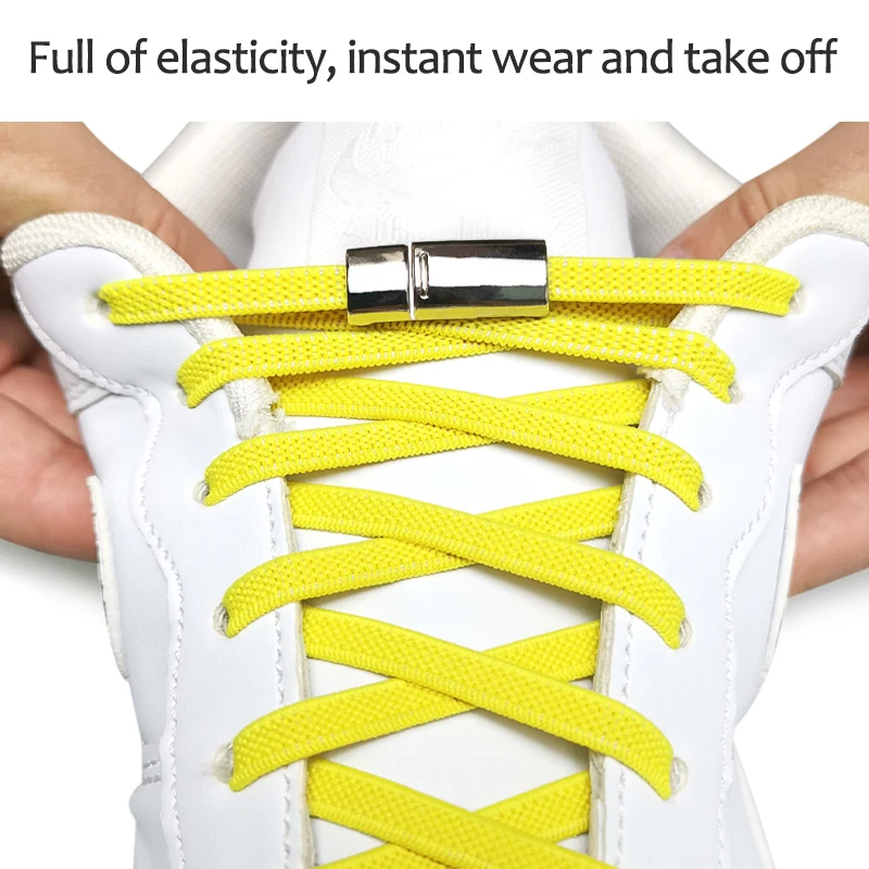 Yeni yükseltme Manyetik Ayakabı Elastik Hiçbir kravat ayakkabı bağcıkları Sneakers Bağcıkları Ayakkabı Tembel Ayakkabı Bağı Kilidi Tek Beden Herkese Uyar Çocuklar ve Yetişkin Görüntü 1