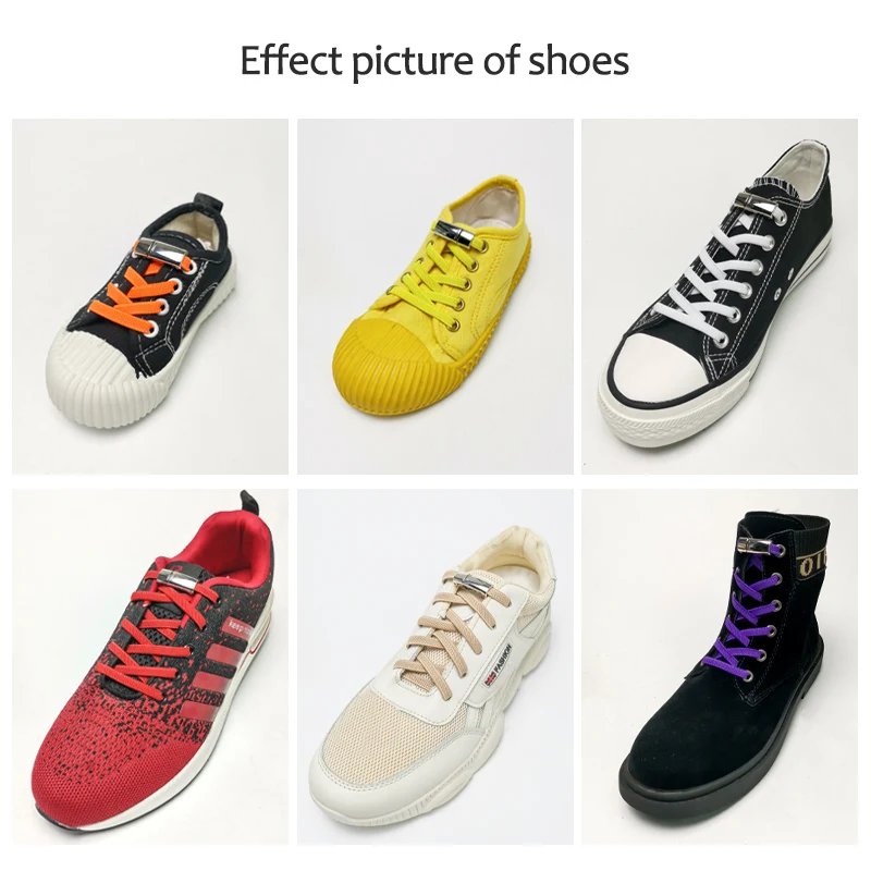 Yeni yükseltme Manyetik Ayakabı Elastik Hiçbir kravat ayakkabı bağcıkları Sneakers Bağcıkları Ayakkabı Tembel Ayakkabı Bağı Kilidi Tek Beden Herkese Uyar Çocuklar ve Yetişkin Görüntü 4