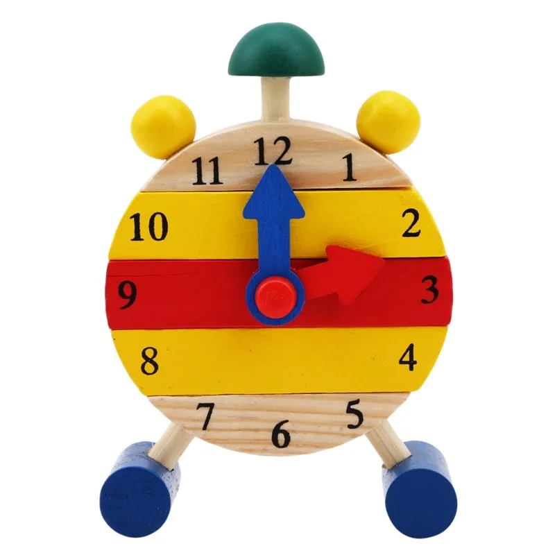 Çocuklar Eğitim çalar saat Oyuncak Montessori Ahşap Boncuklu Geometri Dijital Saat Bulmacalar Eşleşen Saat Oyuncak Çocuklar İçin Görüntü 5